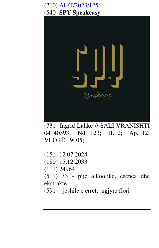 Zëri i markës SPY Speakeasy në buletin
