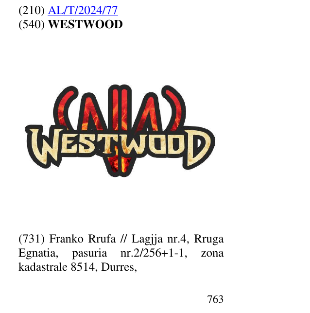 Zëri i markës WESTWOOD në buletin