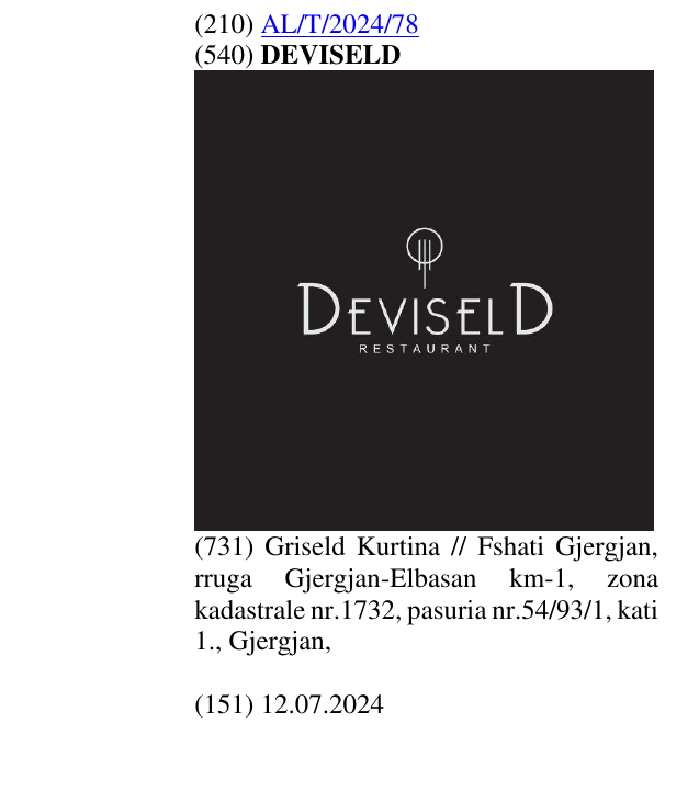 Zëri i markës DEVISELD në buletin