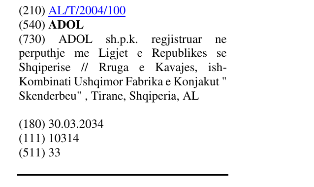 Zëri i markës ADOL në buletin