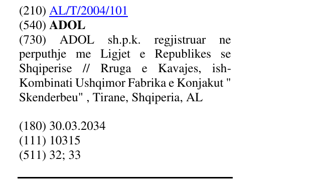 Zëri i markës ADOL në buletin