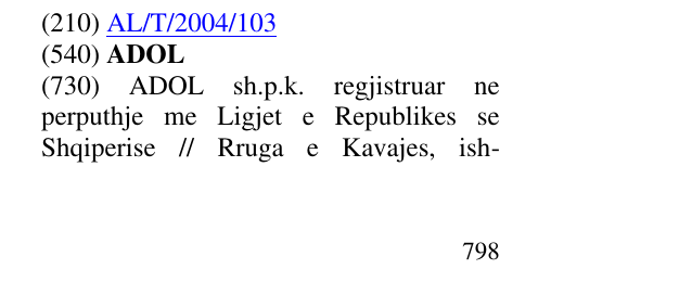 Zëri i markës ADOL në buletin
