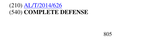 Zëri i markës COMPLETE DEFENSE 806 në buletin