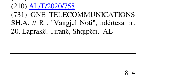 Zëri i markës ONE START UNLIMITED në buletin