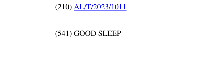 Zëri i markës GOOD SLEEP në buletin
