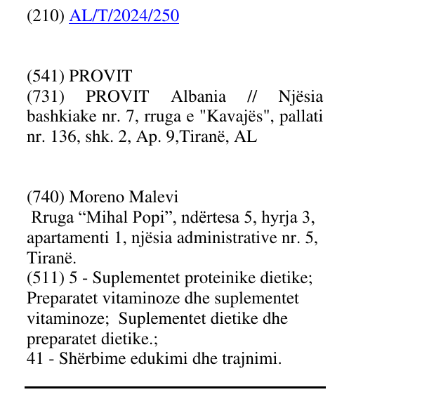 Zëri i markës PROVIT në buletin