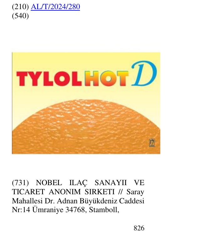 Zëri i markës Tylolhot D në buletin