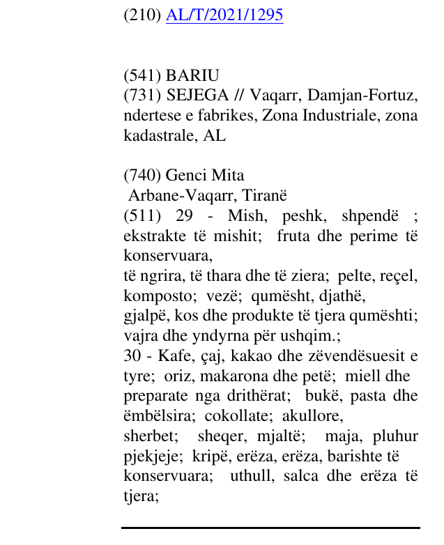 Zëri i markës BARIU në buletin