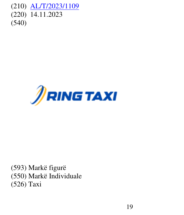 Zëri i markës Taxi 20 në buletin