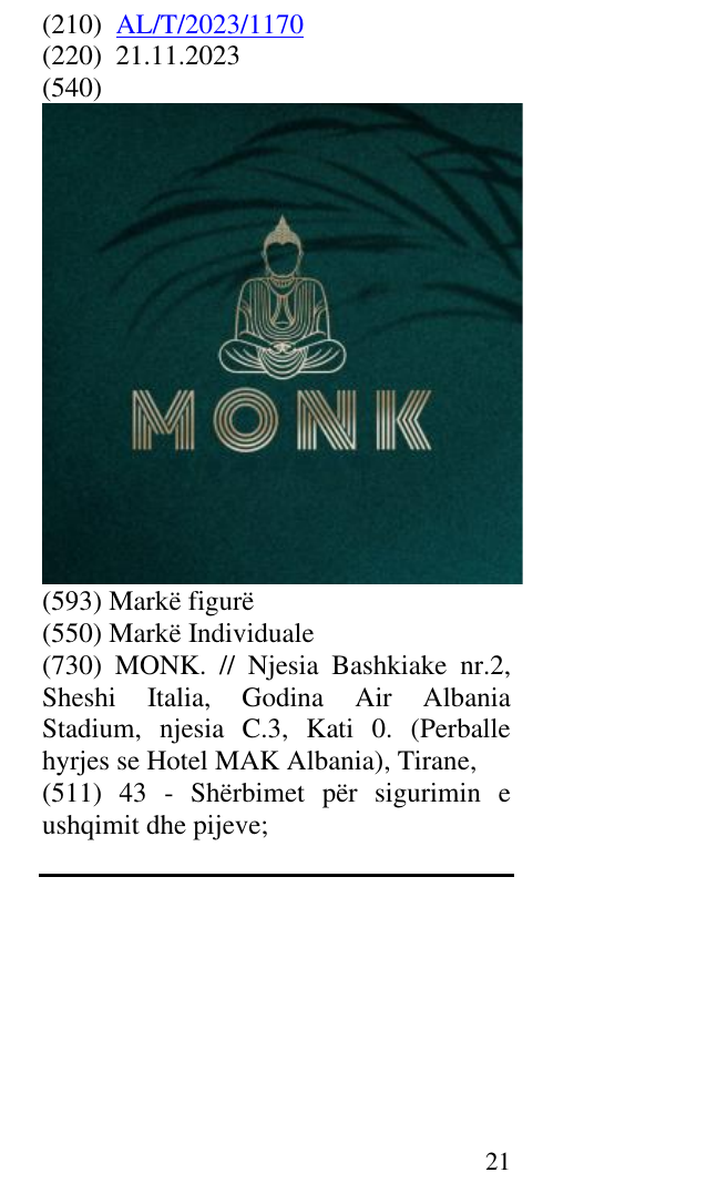 Zëri i markës MONK në buletin