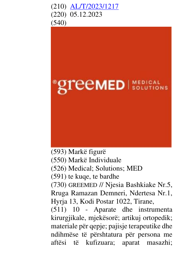 Zëri i markës Medical; Solutions; MED në buletin