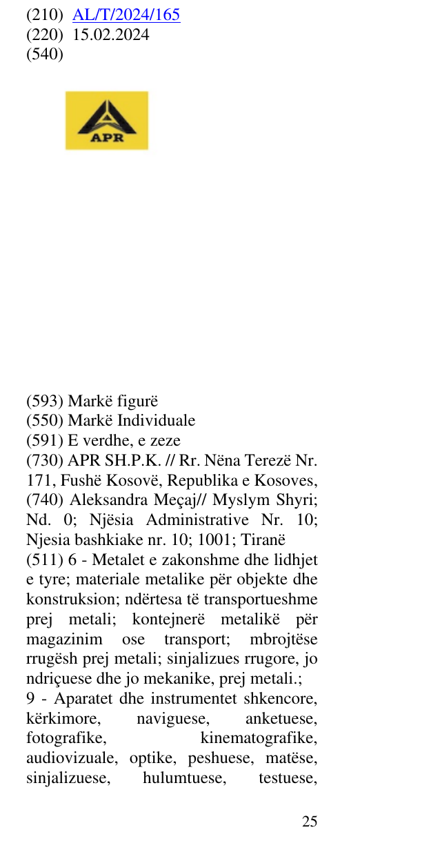Zëri i markës APR në buletin