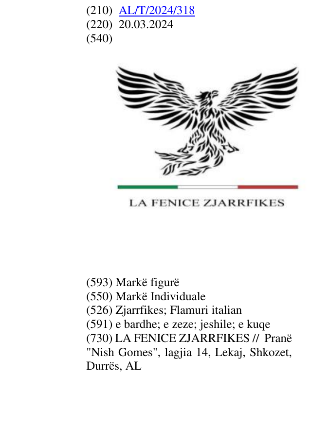 Zëri i markës Zjarrfikes; Flamuri italian në buletin