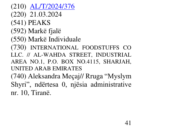 Zëri i markës PEAKS në buletin