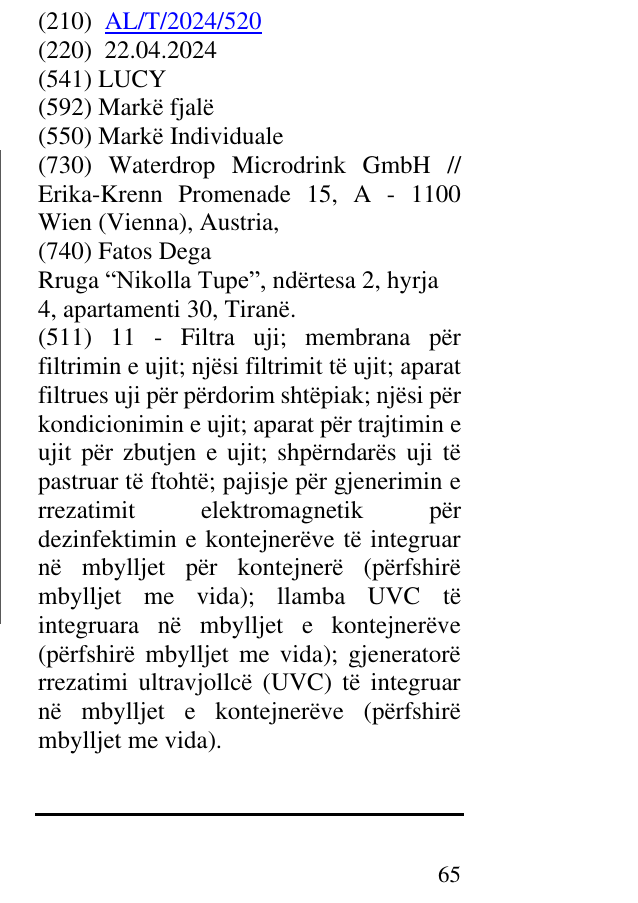 Zëri i markës LUCY në buletin