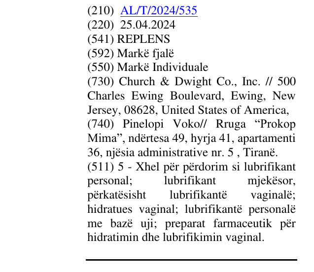 Zëri i markës REPLENS në buletin