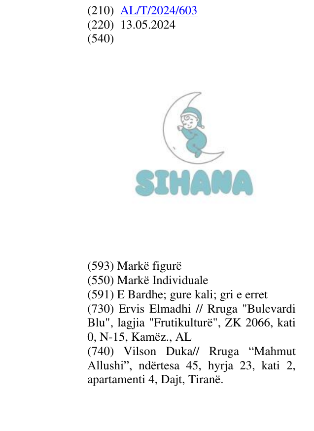 Zëri i markës SIHANA në buletin