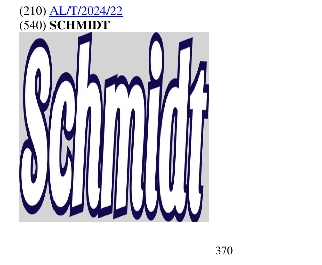 Zëri i markës SCHMIDT 371 në buletin