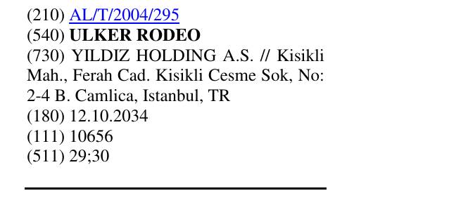 Zëri i markës ULKER RODEO në buletin