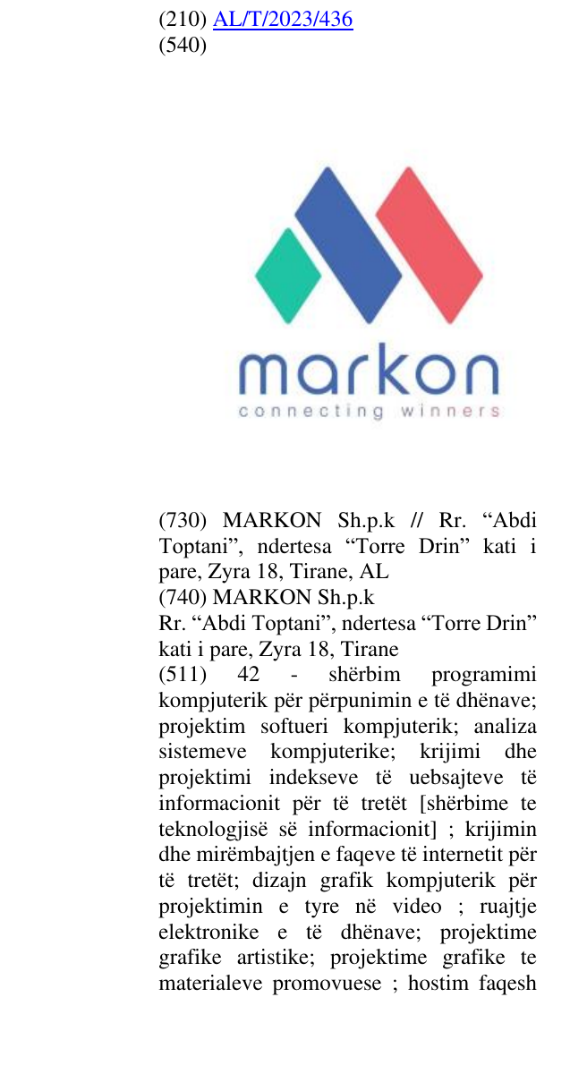Zëri i markës MARKON në buletin