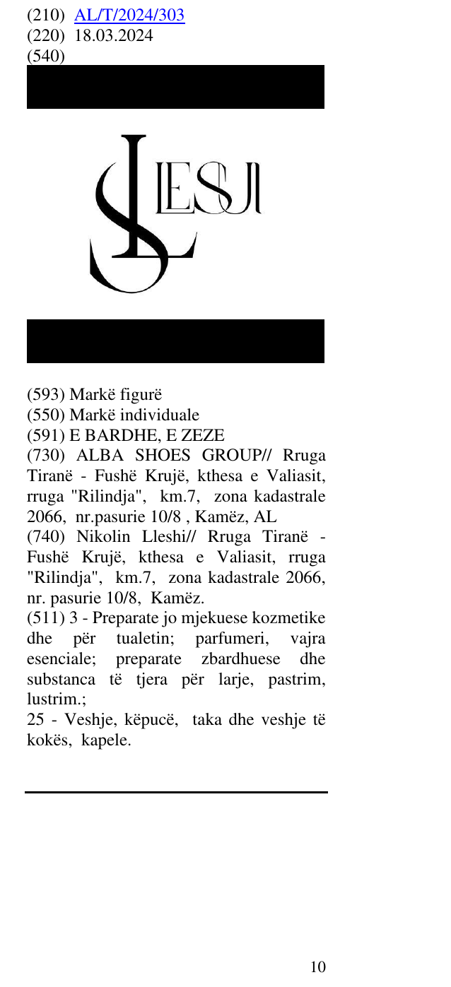 Zëri i markës LESUI në buletin