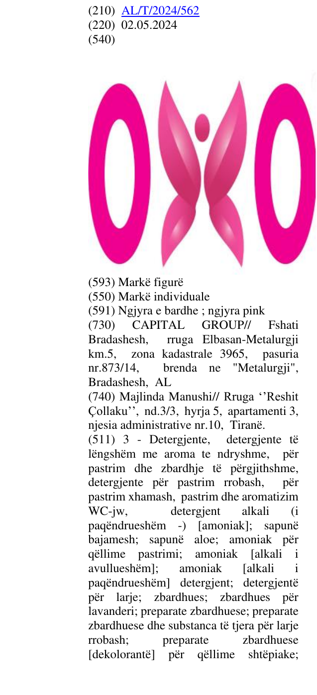 Zëri i markës OXO në buletin