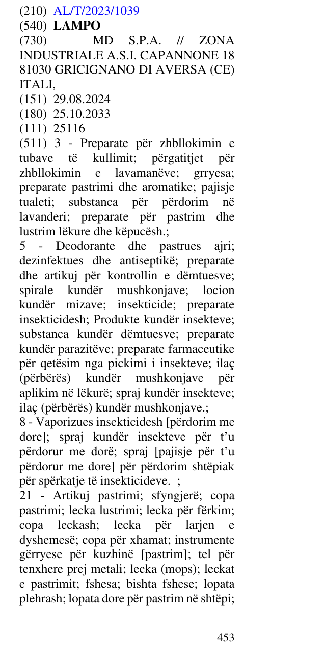 Zëri i markës LAMPO në buletin