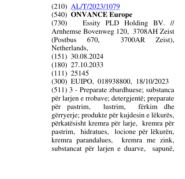 Zëri i markës ONVANCE Europe në buletin