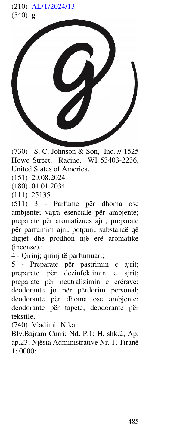 Zëri i markës g në buletin
