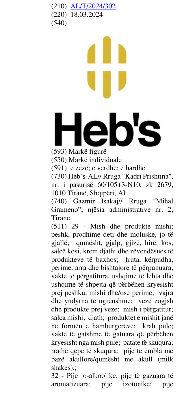Zëri i markës HEB'S në buletin