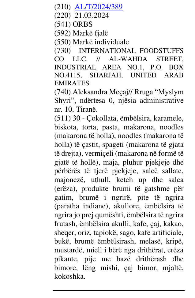 Zëri i markës ORBS në buletin