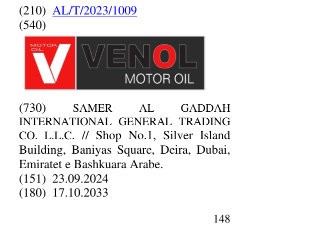 Zëri i markës MOTOR OIL në buletin