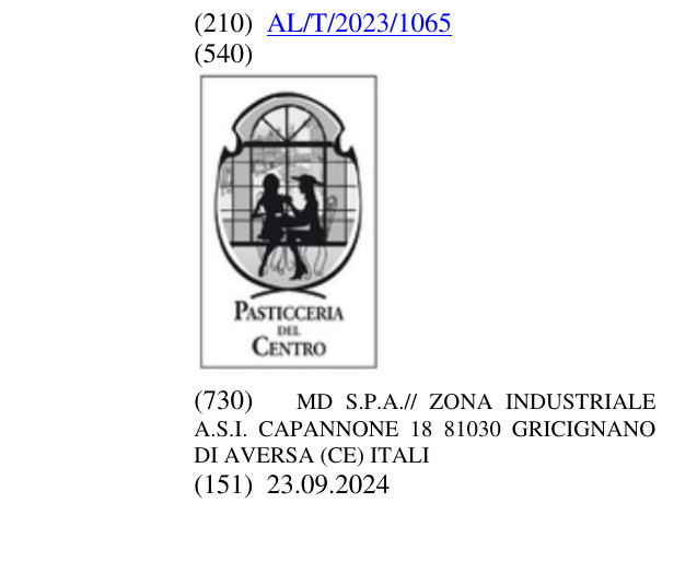 Zëri i markës PASTICCERIA në buletin