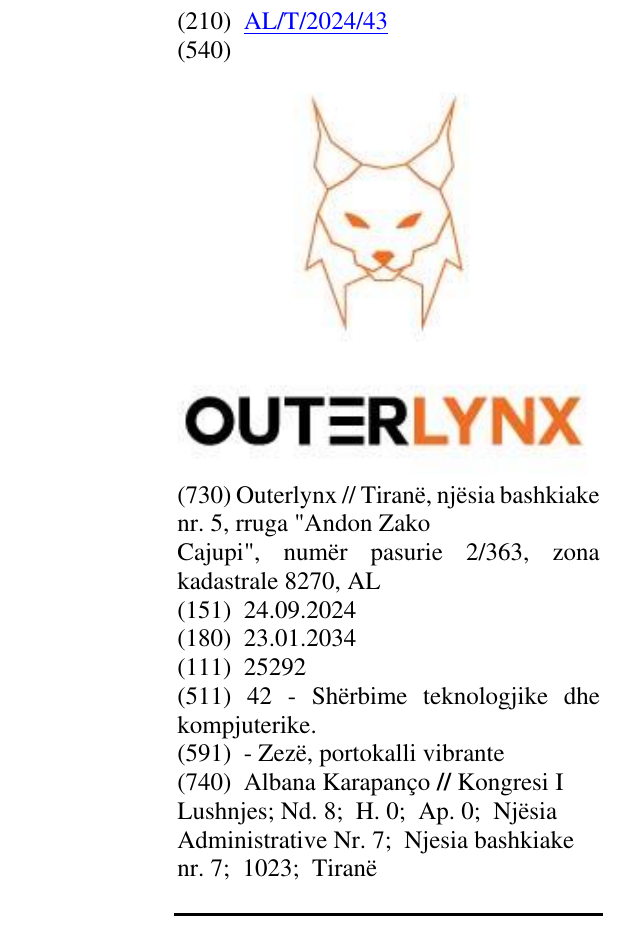 Zëri i markës Outerlynx në buletin