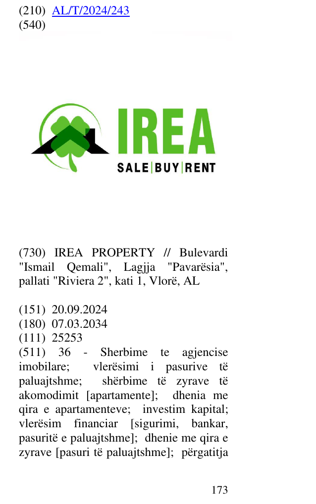 Zëri i markës SALE; BUY; RENT në buletin