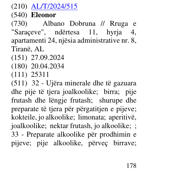 Zëri i markës Eleonor në buletin