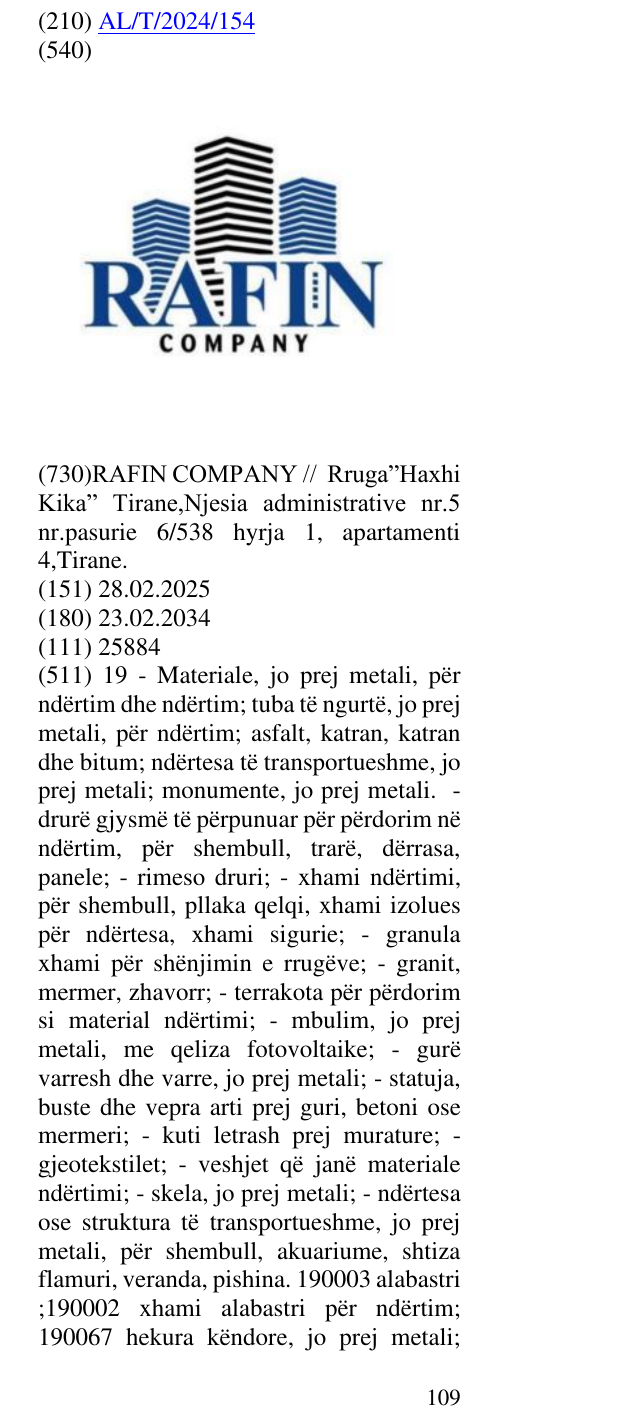 Zëri i markës COMPANY në buletin