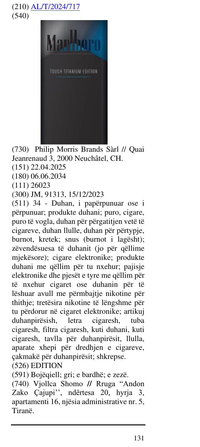 Zëri i markës EDITION në buletin