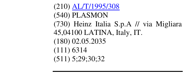 Zëri i markës PLASMON në buletin