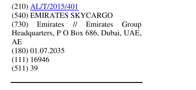 Zëri i markës EMIRATES SKYCARGO në buletin