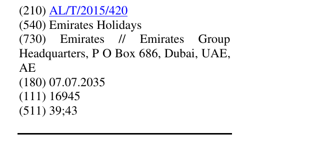 Zëri i markës Emirates Holidays në buletin