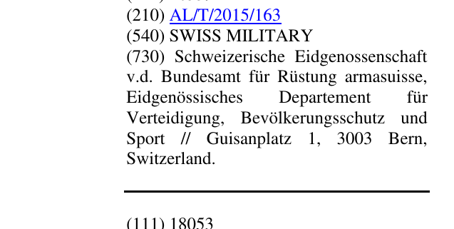 Zëri i markës SWISS MILITARY në buletin