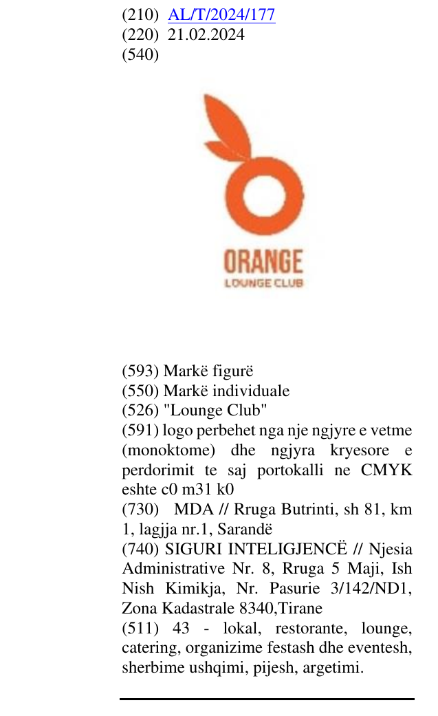Zëri i markës "Lounge Club" në buletin