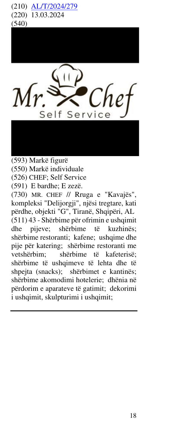 Zëri i markës CHEF; Self Service në buletin