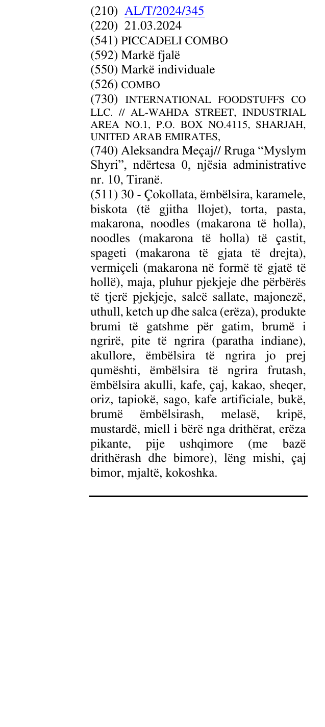 Zëri i markës COMBO në buletin