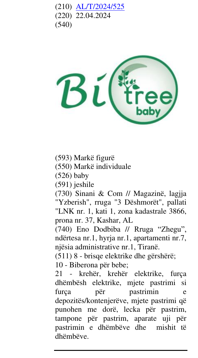 Zëri i markës baby në buletin