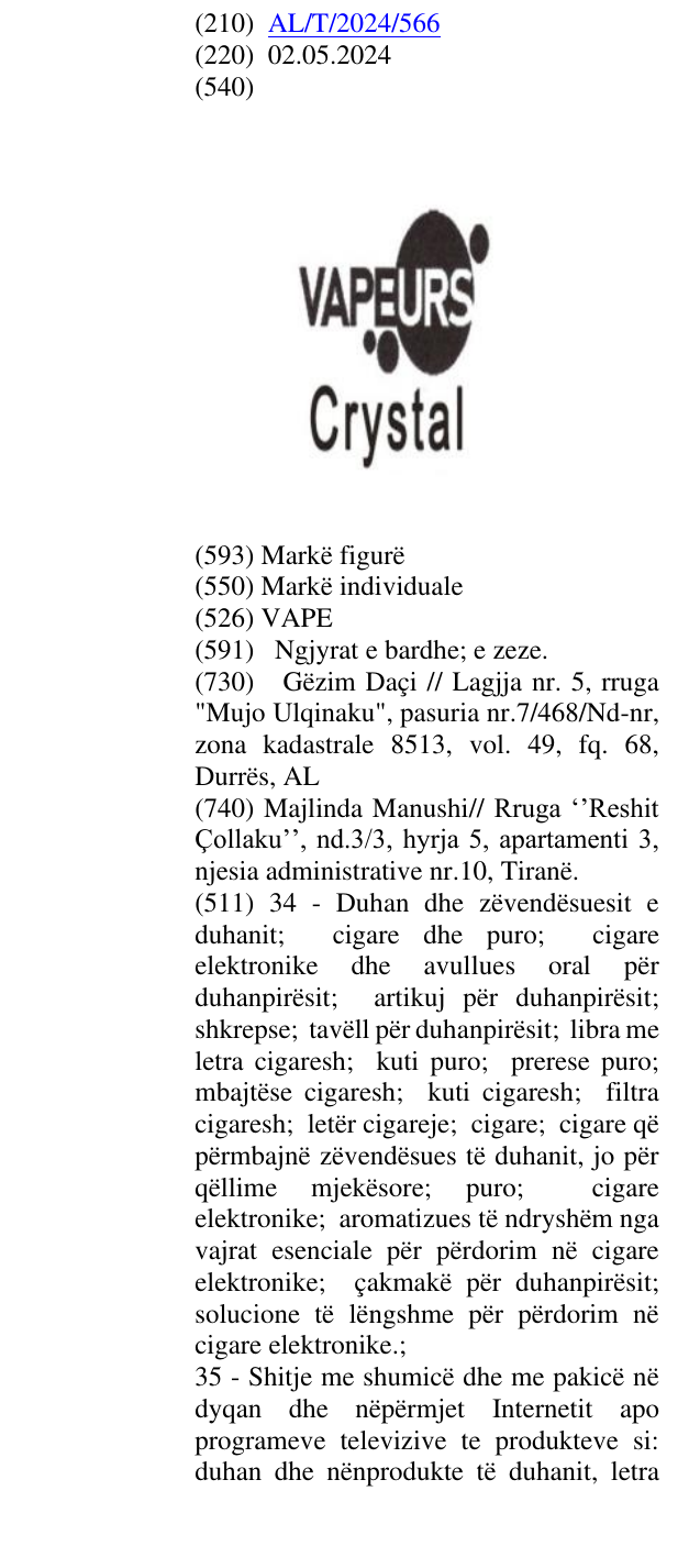 Zëri i markës VAPE në buletin