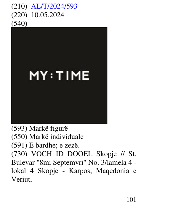 Zëri i markës MY : TIME në buletin