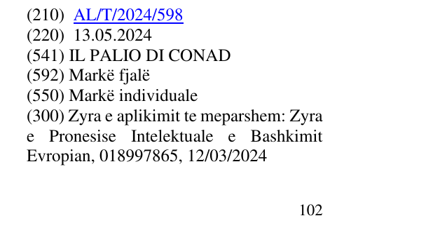 Zëri i markës IL PALIO DI CONAD në buletin