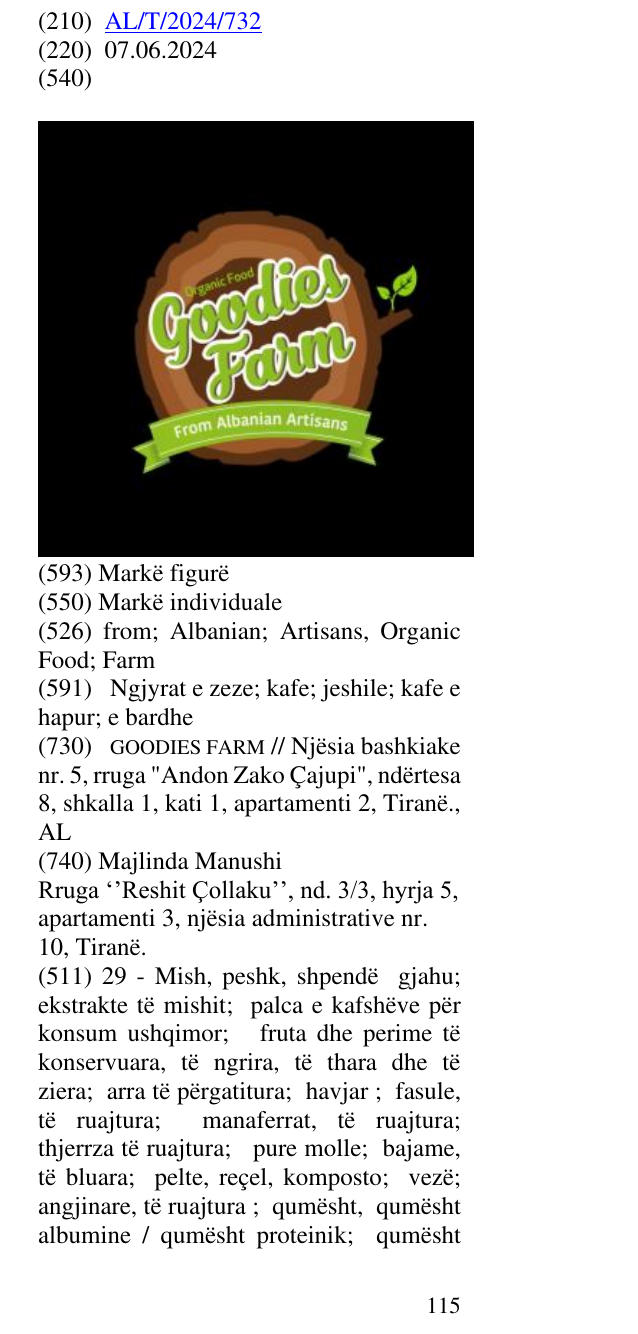 Zëri i markës from; Albanian; Artisans, Organic Food; Farm në buletin